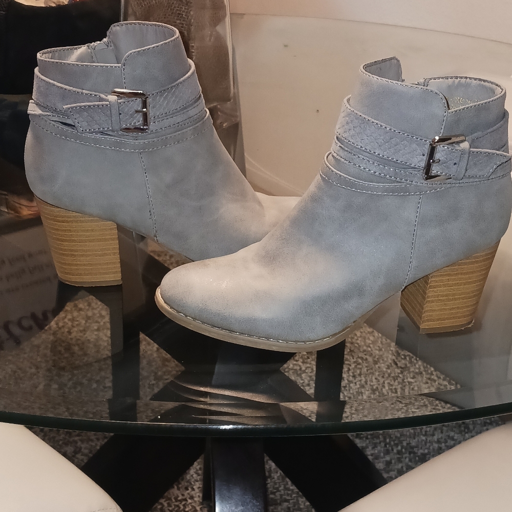 Gray Suede Ankle Boots